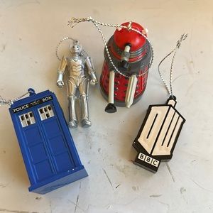 Set of 4- Doctor Who Christmas Ornaments